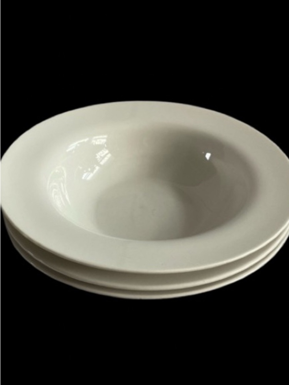 3 Pier 1 New Essentials Classic White Rimmed Soup Salad Pasta Bowl Discontinued